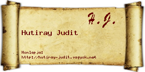 Hutiray Judit névjegykártya